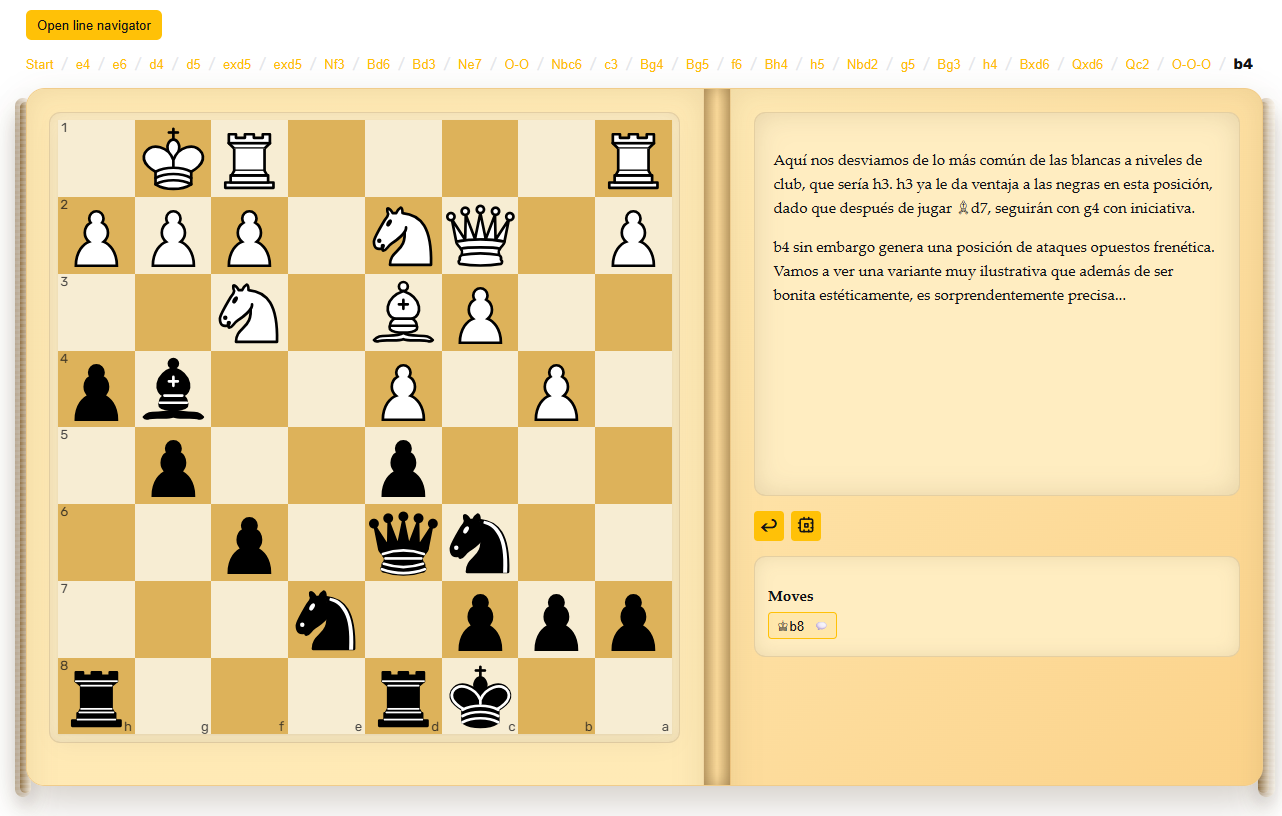 Enroque largo en la Francesa contra la variante del cambio
