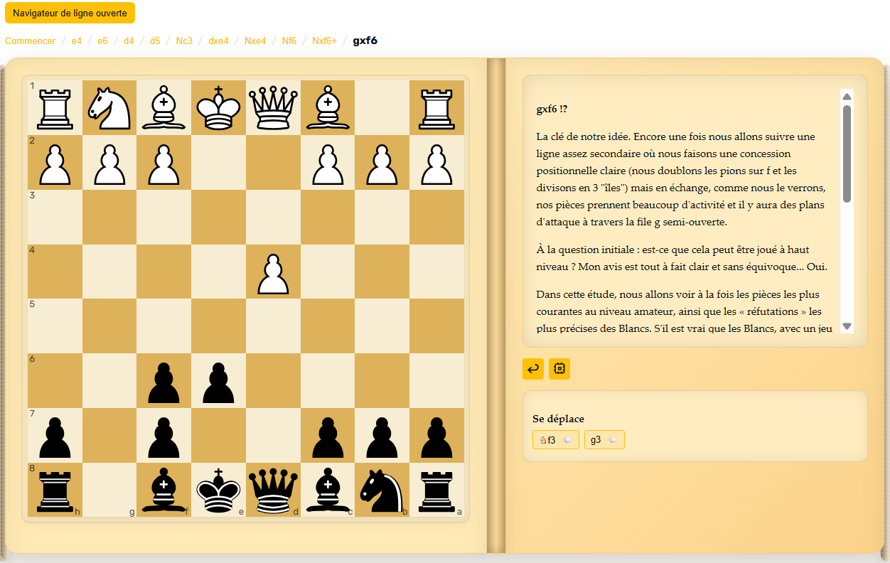 Plan ...gxf6 dans la Française contre Nc3 et Nd2